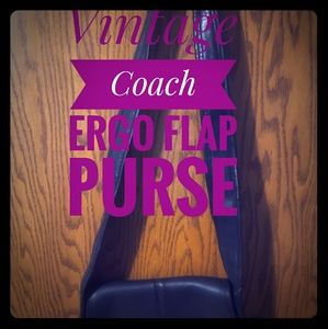 Vintage Coach Black Ergo Flap Purse